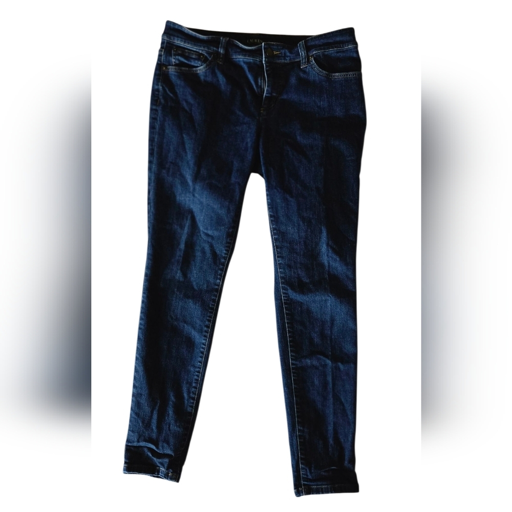 Lauren Ralph Lauren Womens Dark Blue Modern  Skinny Jeans